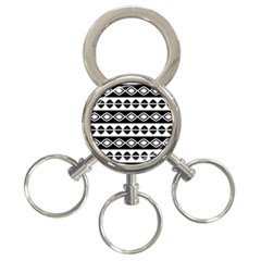 Ethnic Tribal Pattern 3-ring Key Chain by Pakrebo