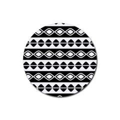 Ethnic Tribal Pattern Rubber Round Coaster (4 Pack)  by Pakrebo