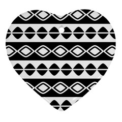 Ethnic Tribal Pattern Heart Ornament (two Sides) by Pakrebo