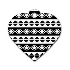 Ethnic Tribal Pattern Dog Tag Heart (one Side) by Pakrebo