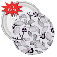 Floral Pattern Background 3  Buttons (10 Pack)  by Pakrebo