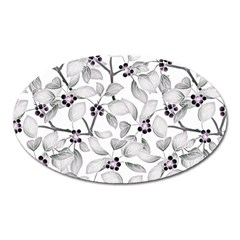 Floral Pattern Background Oval Magnet by Pakrebo