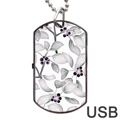 Floral Pattern Background Dog Tag Usb Flash (two Sides) by Pakrebo