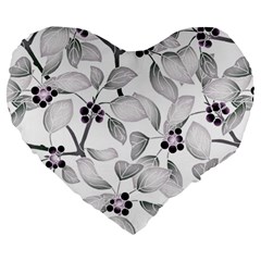 Floral Pattern Background Large 19  Premium Heart Shape Cushions