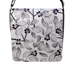 Floral Pattern Background Flap Closure Messenger Bag (l) by Pakrebo