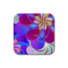 Colorful Abstract Design Pattern Rubber Square Coaster (4 Pack)  by Pakrebo