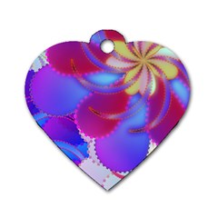 Colorful Abstract Design Pattern Dog Tag Heart (two Sides)