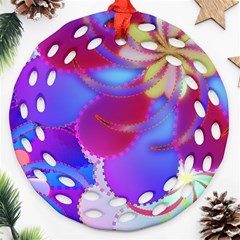 Colorful Abstract Design Pattern Ornament (round Filigree) by Pakrebo