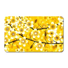 Floral Pattern Background Yellow Magnet (rectangular) by Pakrebo