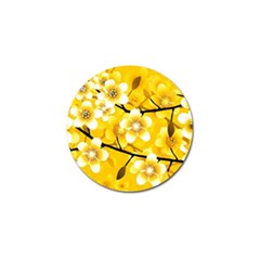 Floral Pattern Background Yellow Golf Ball Marker (10 Pack) by Pakrebo