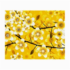 Floral Pattern Background Yellow Small Glasses Cloth by Pakrebo