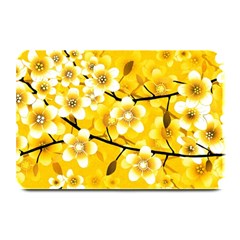 Floral Pattern Background Yellow Plate Mats by Pakrebo