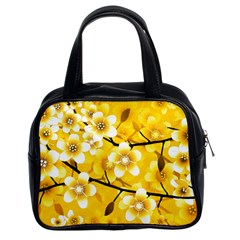 Floral Pattern Background Yellow Classic Handbag (two Sides) by Pakrebo