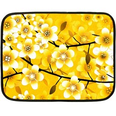 Floral Pattern Background Yellow Fleece Blanket (mini) by Pakrebo