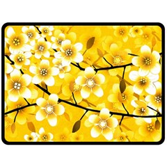 Floral Pattern Background Yellow Fleece Blanket (large)  by Pakrebo