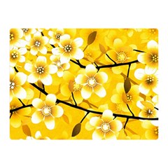 Floral Pattern Background Yellow Double Sided Flano Blanket (mini)  by Pakrebo