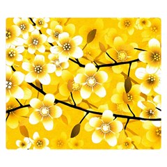 Floral Pattern Background Yellow Double Sided Flano Blanket (small)  by Pakrebo