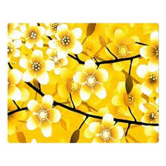 Floral Pattern Background Yellow Double Sided Flano Blanket (large)  by Pakrebo