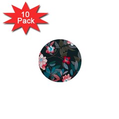 Floral Pattern Background Art 1  Mini Buttons (10 Pack)  by Pakrebo