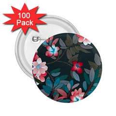 Floral Pattern Background Art 2 25  Buttons (100 Pack)  by Pakrebo