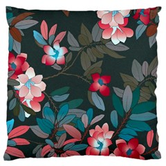 Floral Pattern Background Art Large Flano Cushion Case (two Sides) by Pakrebo