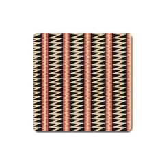 Zigzag Tribal Ethnic Background Square Magnet