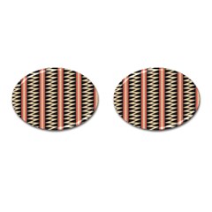 Zigzag Tribal Ethnic Background Cufflinks (oval) by Pakrebo