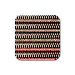 Zigzag Ethnic Pattern Background Rubber Coaster (square)  by Pakrebo