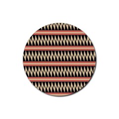 Zigzag Ethnic Pattern Background Rubber Coaster (round)  by Pakrebo