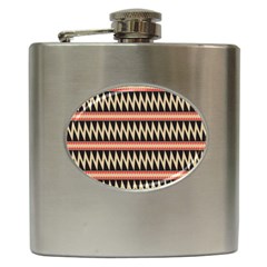 Zigzag Ethnic Pattern Background Hip Flask (6 Oz) by Pakrebo