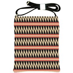 Zigzag Ethnic Pattern Background Shoulder Sling Bag by Pakrebo