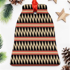 Zigzag Ethnic Pattern Background Bell Ornament (two Sides) by Pakrebo