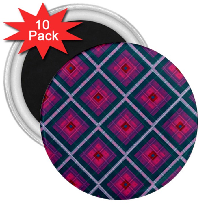 Purple Textile And Fabric Pattern 3  Magnets (10 pack) 