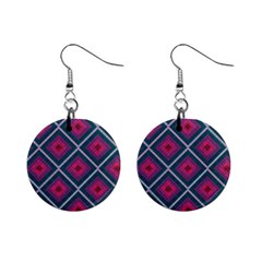 Purple Textile And Fabric Pattern Mini Button Earrings by Pakrebo