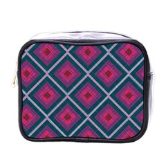 Purple Textile And Fabric Pattern Mini Toiletries Bag (one Side) by Pakrebo