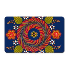 Hungarian Mandala Flower Magnet (rectangular) by Pakrebo