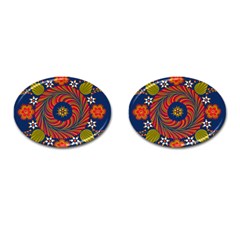 Hungarian Mandala Flower Cufflinks (oval)