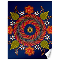 Hungarian Mandala Flower Canvas 12  X 16  by Pakrebo