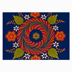 Hungarian Mandala Flower Large Glasses Cloth by Pakrebo