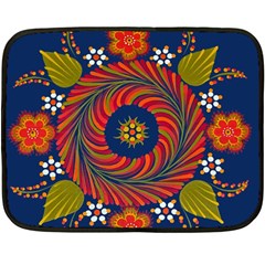 Hungarian Mandala Flower Fleece Blanket (mini) by Pakrebo