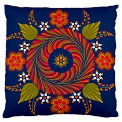 Hungarian Mandala Flower Large Cushion Case (one Side) by Pakrebo