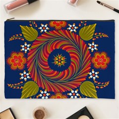 Hungarian Mandala Flower Cosmetic Bag (xxxl) by Pakrebo