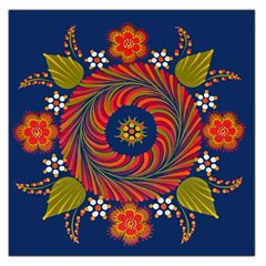 Hungarian Mandala Flower Large Satin Scarf (square) by Pakrebo