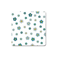 Floral Pattern Seamless Endless Square Magnet