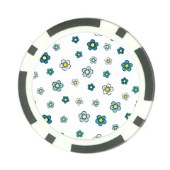 Floral Pattern Seamless Endless Poker Chip Card Guard by Pakrebo