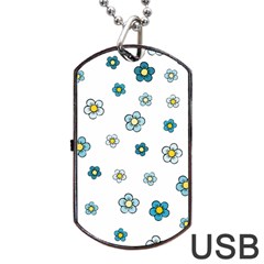 Floral Pattern Seamless Endless Dog Tag Usb Flash (one Side) by Pakrebo