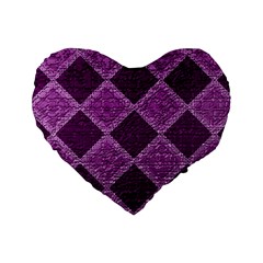 Purple Pattern Standard 16  Premium Heart Shape Cushions by Pakrebo