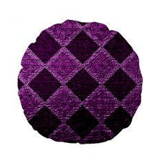 Purple Pattern Standard 15  Premium Flano Round Cushions