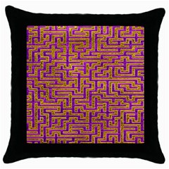 Gold Purple Abstract Background Throw Pillow Case (black) by Pakrebo