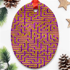 Gold Purple Abstract Background Oval Ornament (two Sides) by Pakrebo